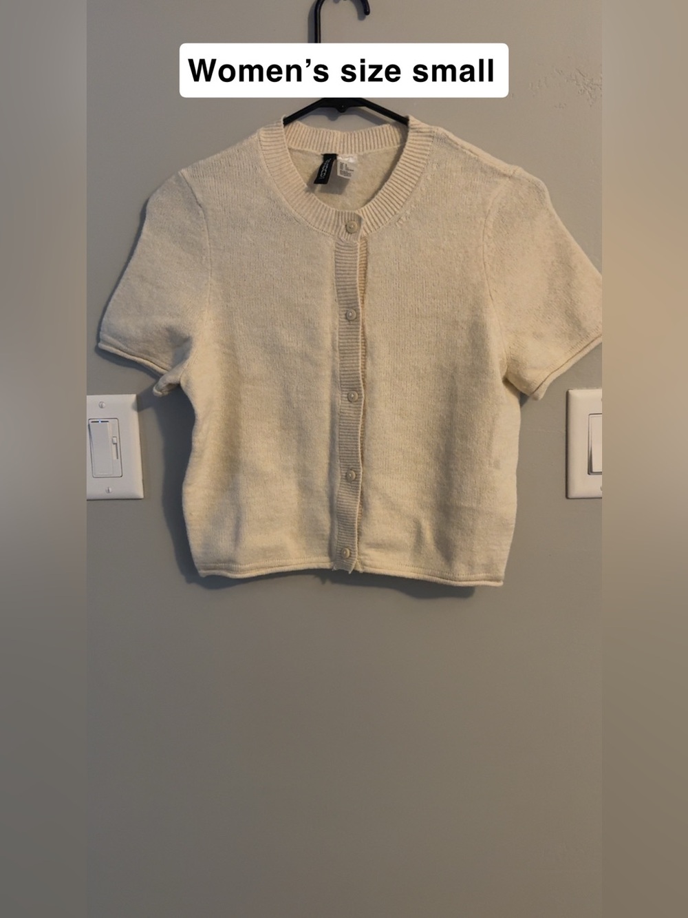 Cream Button-Front Knit Top - Kids